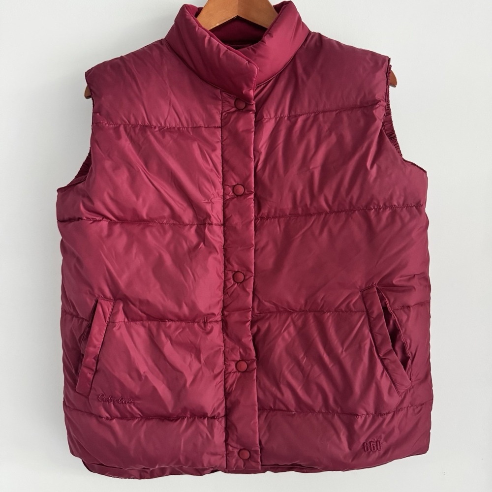 Vtg‎ Cabela's Premier Northern Goose Down 650 Fill Puffer Vest Maroon Women's M